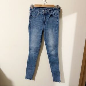 American Eagle Womens Next Level Stretch Jeggings Light Wash Jeans Size 4 LONG